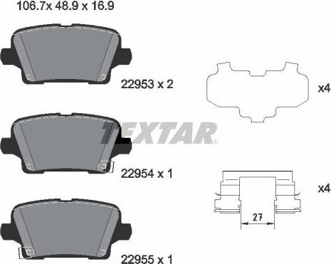 Textar Brake Pad Set 2295301