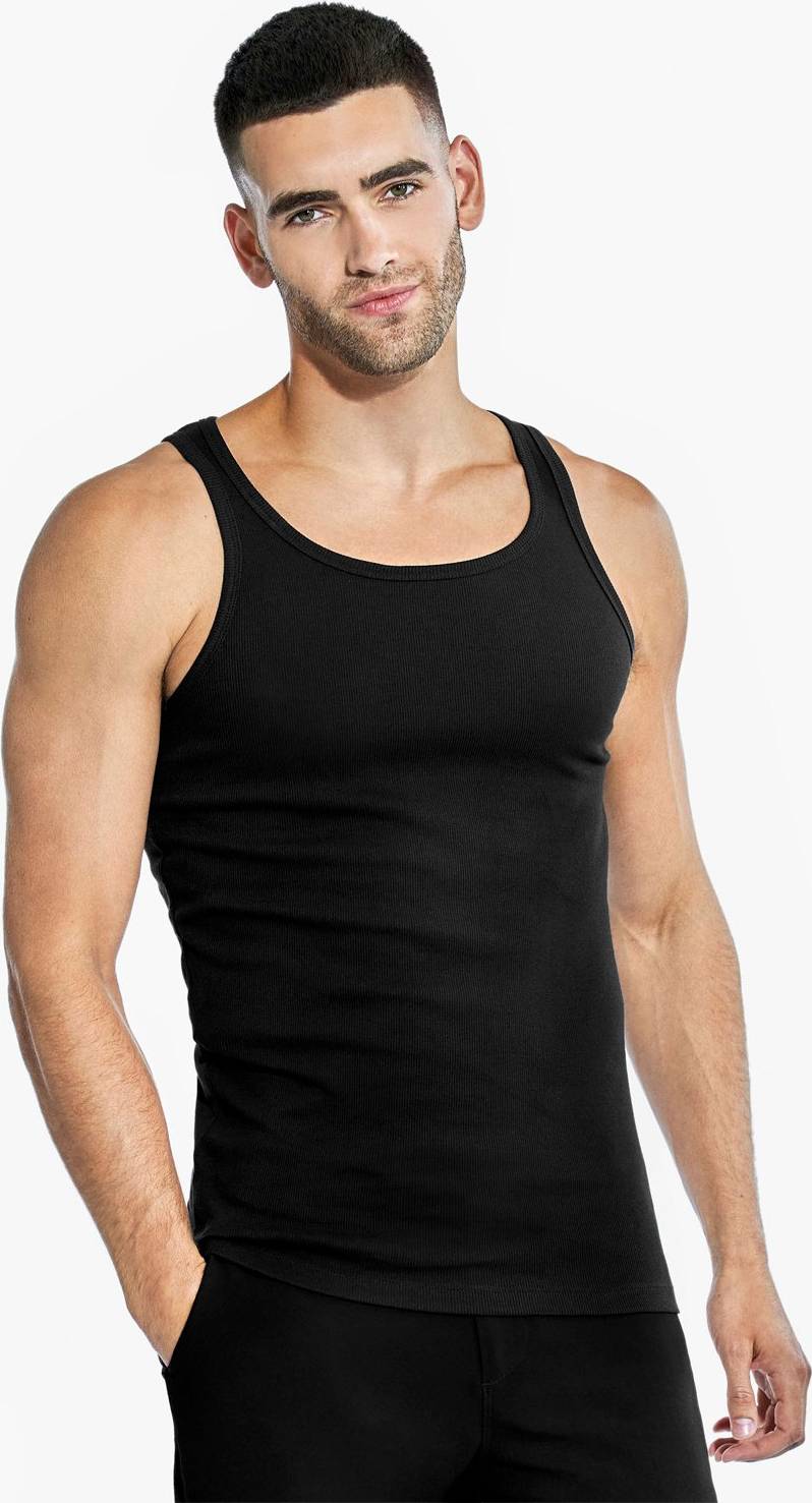 Bread & Boxers Ribbed Tank Top 2-pack Black