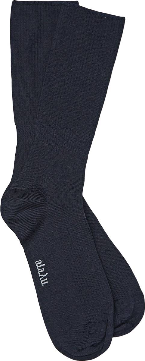 Wool Rib Socks - Navy