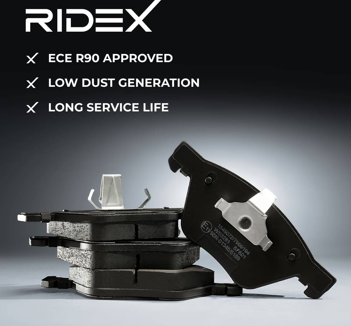 Ridex 402B1700 Brake Pad Set Rear Axle