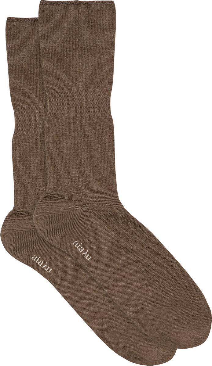 Cotton Rib Socks - Chestnut