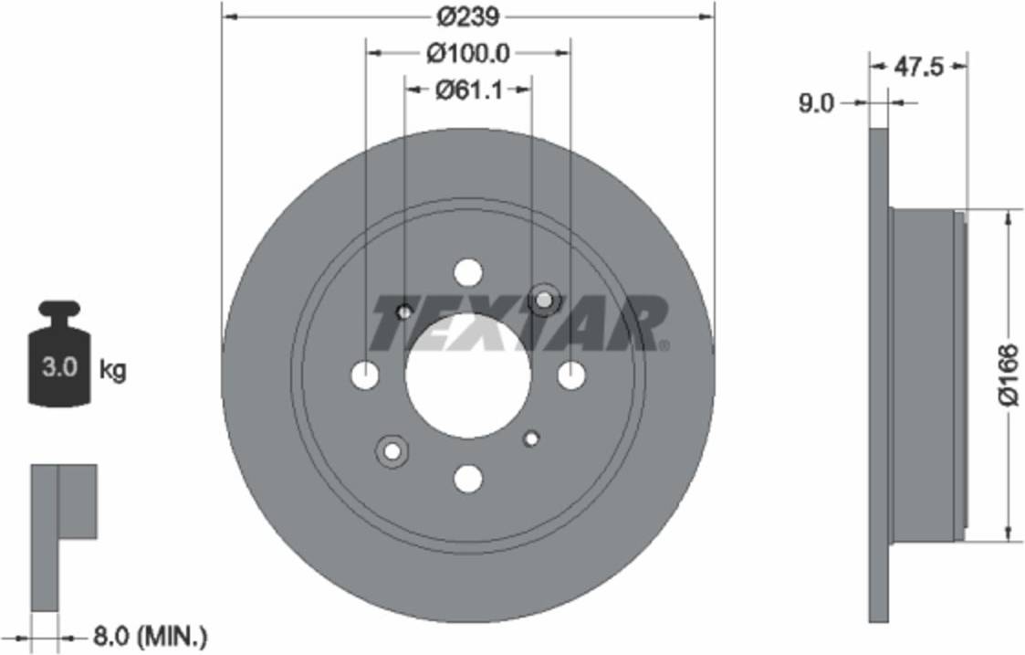 Textar Brake Disc Pro 92077903