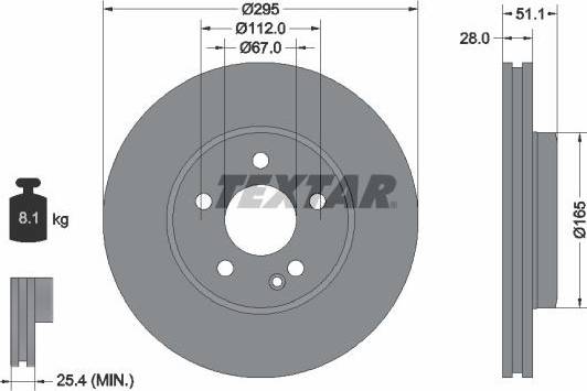 Textar Brake Disc Pro 92254803