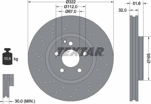 Textar Brake Disc Pro+ 92277705