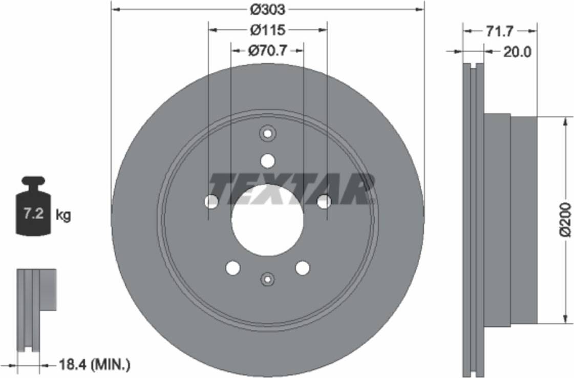 Textar Brake Disc Pro 92165503