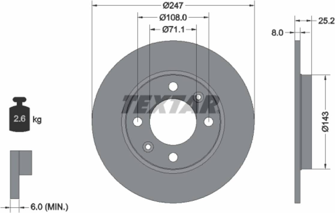 Textar Brake Disc 92055003
