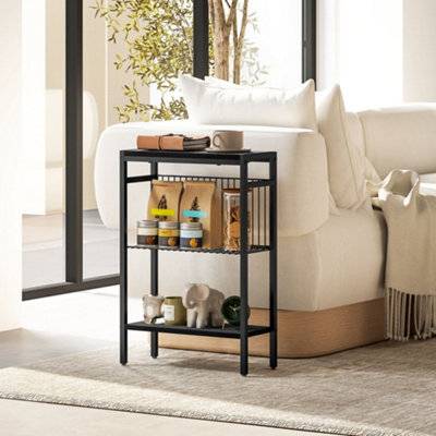 Homcom Side with Storage Black Small Table