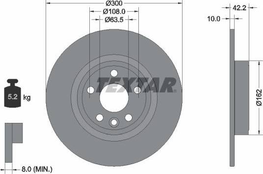 Textar Brake Disc Pro 92293803