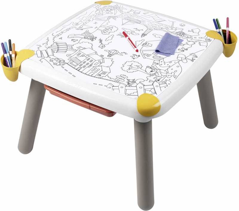 Smoby Table Enfant Créative Feutre Effacable 3 Rangements