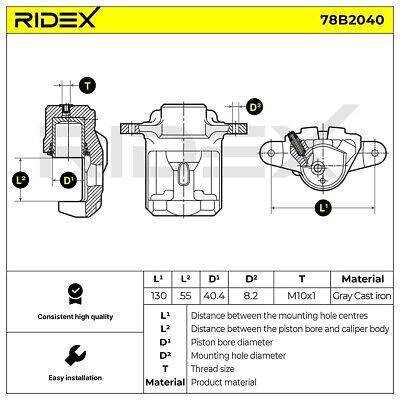 Ridex 78B2040 Brake Caliper Rear Axle