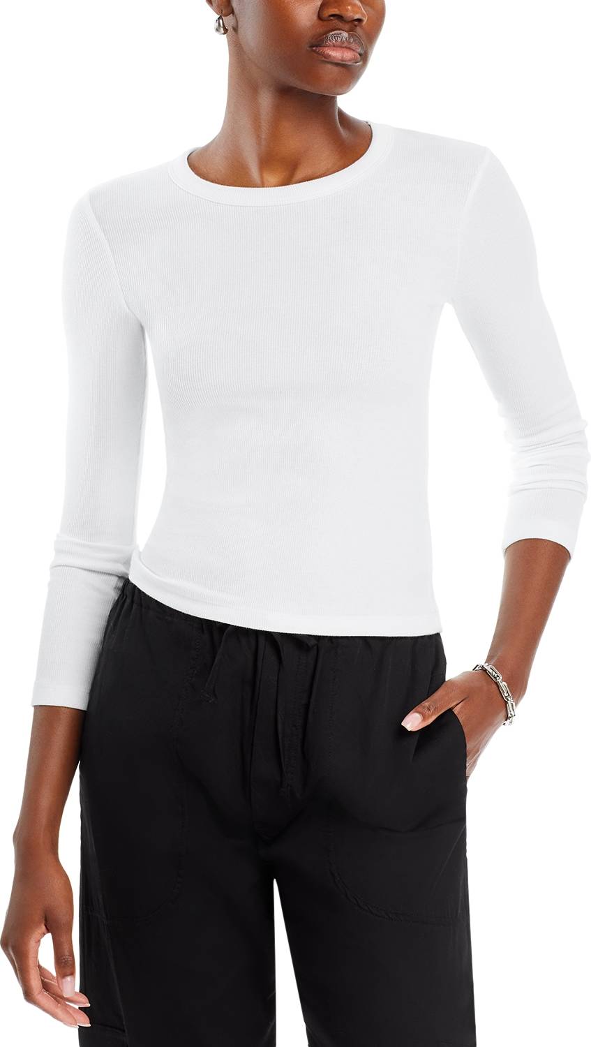 Kelly Ribbed Tee White