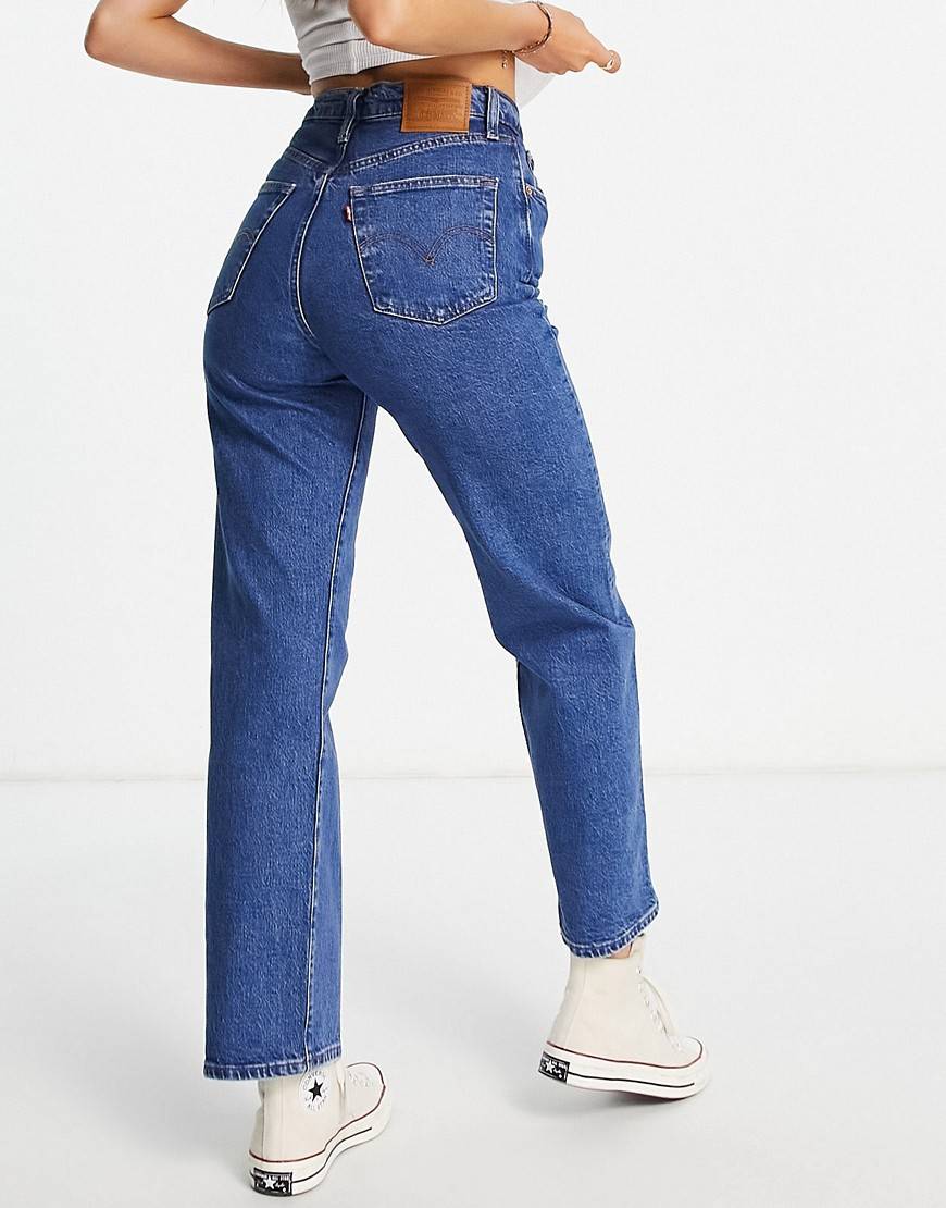 Levi's Ribcage Raka Jeans - Mörkblå/Marinblå