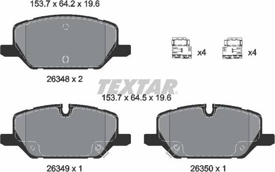 Textar Brake Pad Set Disc Brake 2634802