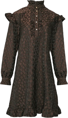 Noella Reno Ruby Ruffle Dress - Chocolate Brown
