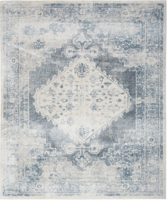 Nourison Astra Machine Washable Area Rug 6' x 9' Blue