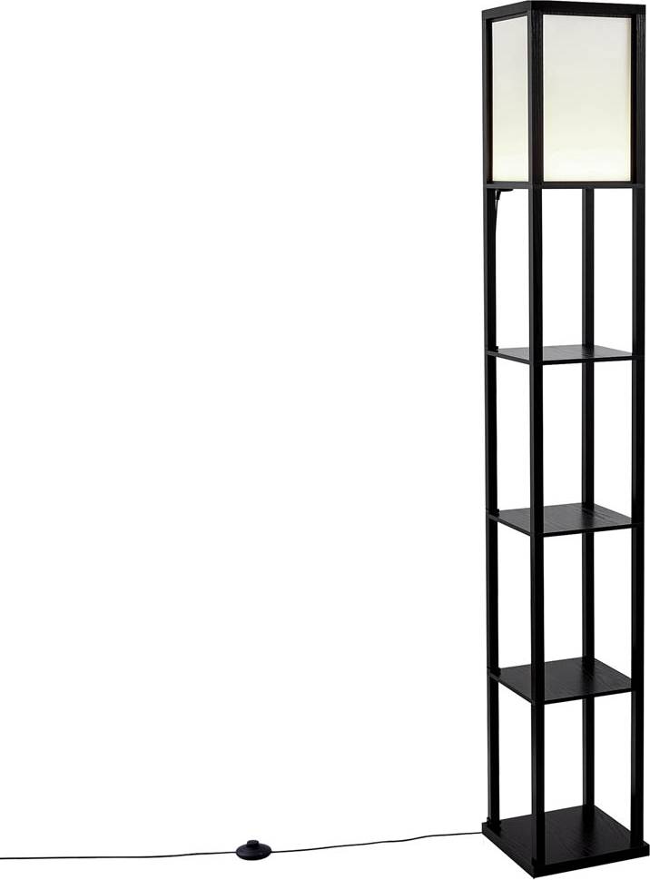QAZQA Design Sort Med Brun Inkl. LED Gulvlampe