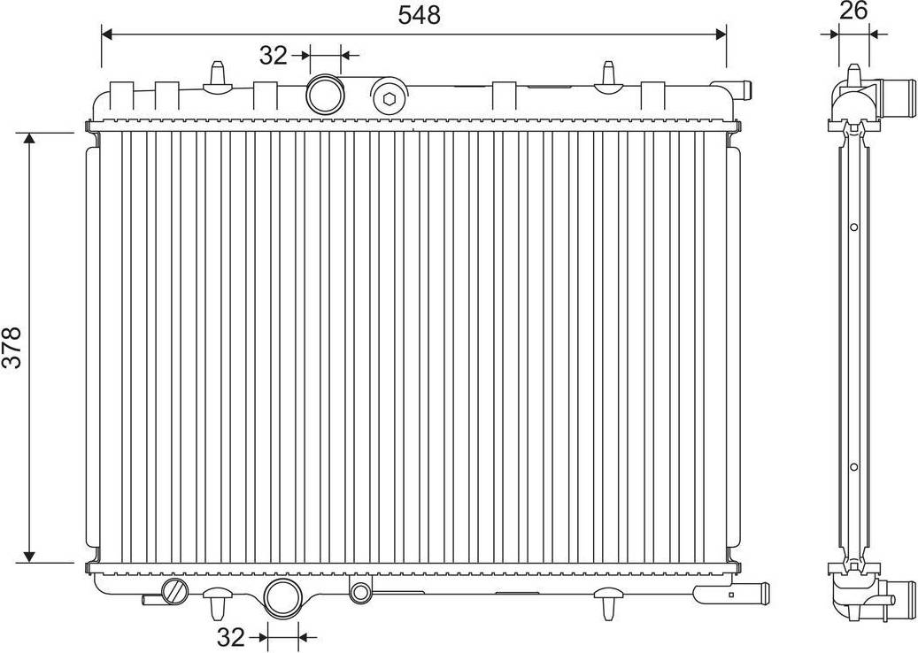 Valeo Engine Radiator Brazed Cooling Fins Aluminium