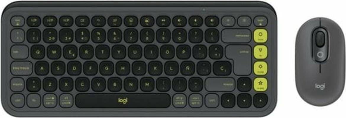 Logitech Pop Icon Combo Wireless Keyboard and Mouse - Graphite/Green