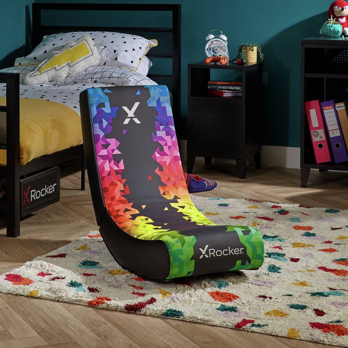 X rocker gaming chair junior X-Rocker Prism Video Junior Gaming Chair Neon