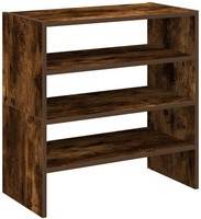 vidaXL Racks 2 Pcs Stackable Smoked Oak Shoe Rack