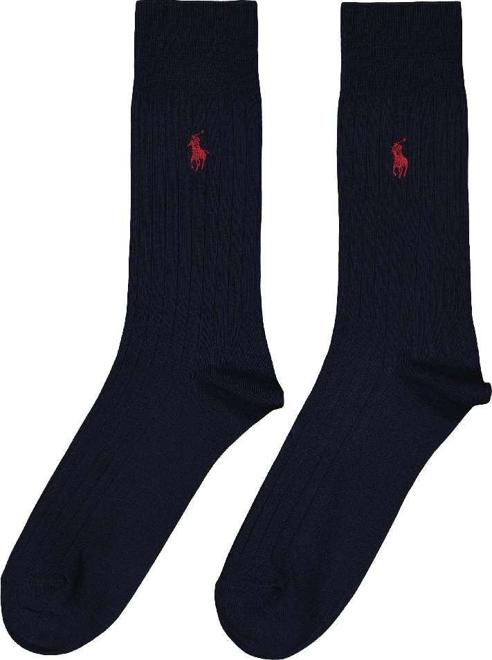 Polo Ralph Lauren Ribbed Trouser Socks 2 Pack - Blue