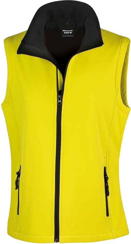 Core Printable Soft Shell Bodywarmer - Yellow/Black