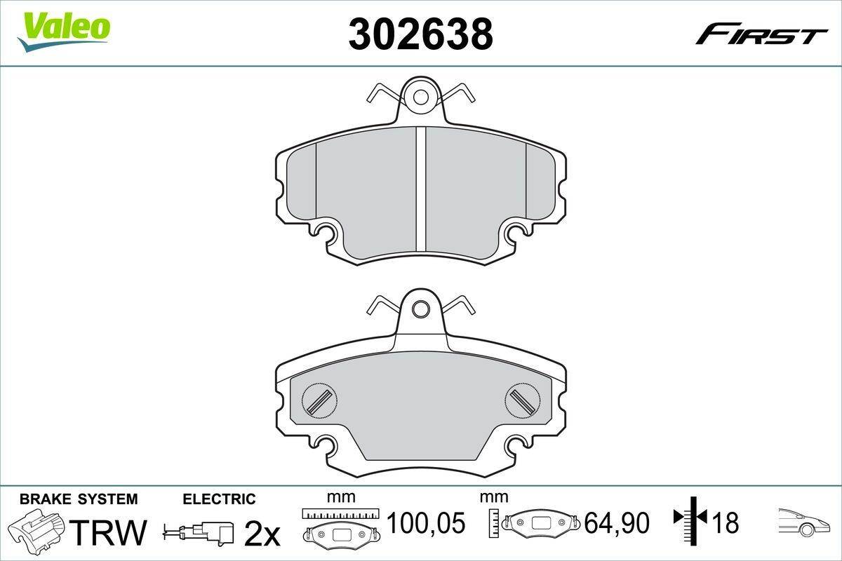 Valeo Essential Front Axle Brake Pad Set