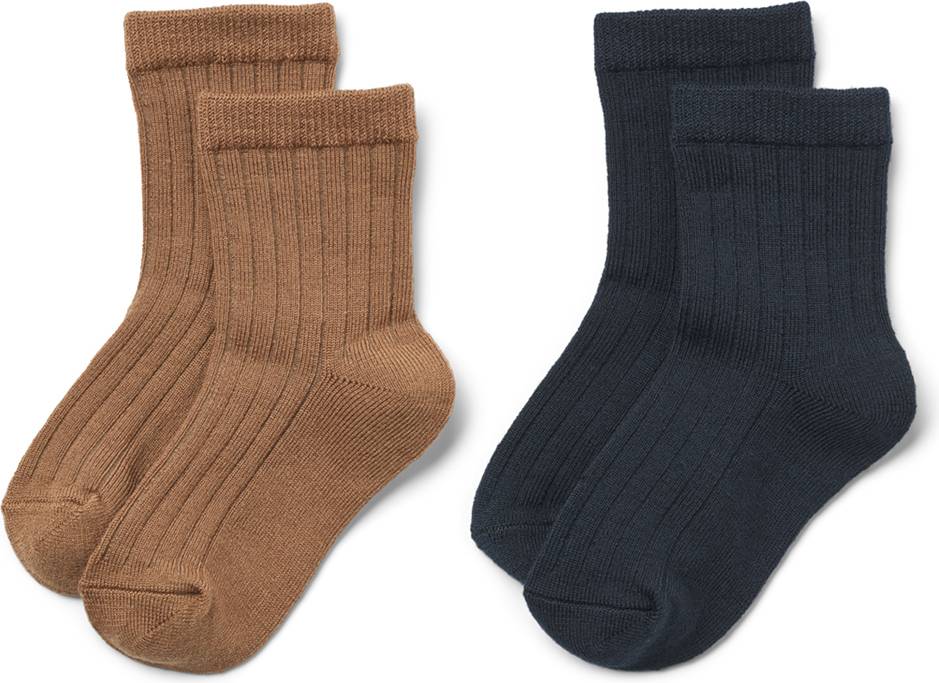 Wheat Uld Ribsokker - Navy