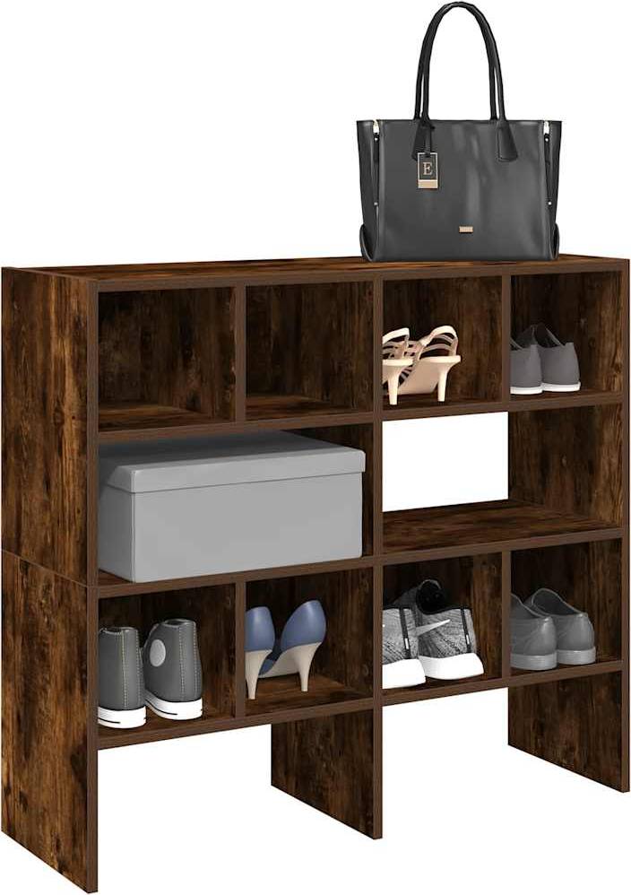 vidaXL Racks 2 Pcs Stackable Brown Oak Shoe Rack 2pcs