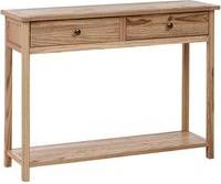 Beliani Rustic Style Decorative 2-Drawer Shelf Console Table
