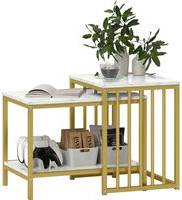 Homcom Modern Coffee Table Set with Steel Frame Sofabord