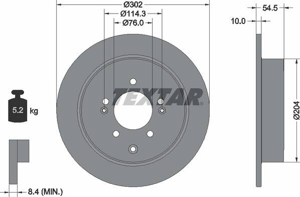 Textar Rear Brake Discs Pro Pair 92293303