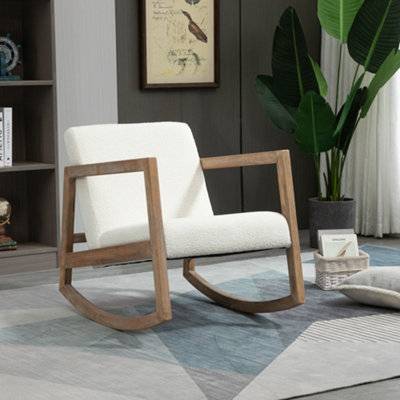 Homcom Cream Rocking Chair