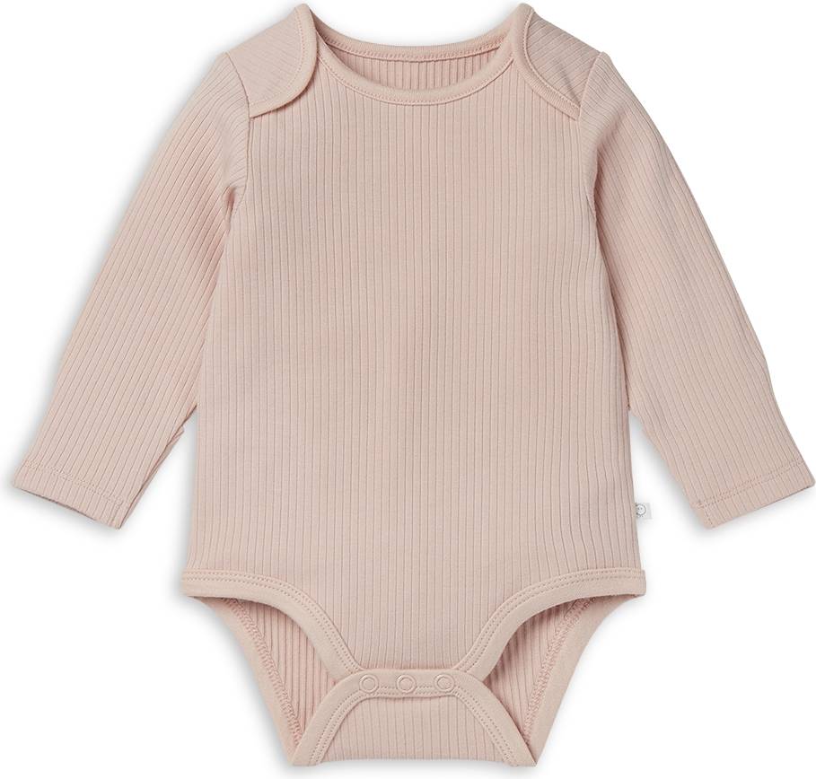 Pink Ribbed Stretch Long Sleeve Envelope Neckline Bodysuit