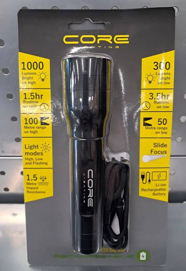Core CLR1000 Rechargeable LED Torch
