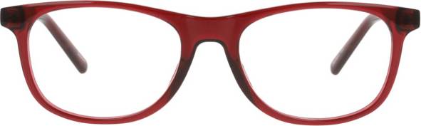Rectangular Glasses - Transparent/Dark Red