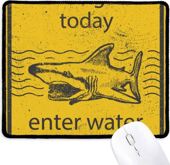 DIYthinker Shark Enter Water At Own Risk Mousepad