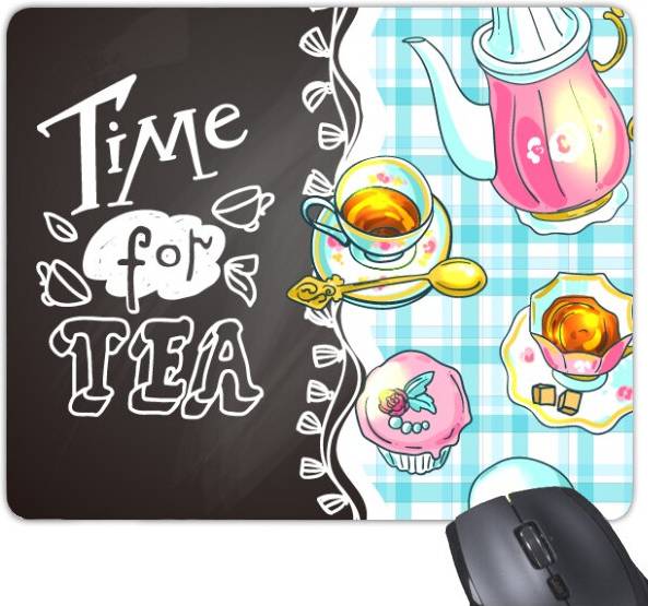 DIYthinker Time For Tea Cupcake Teaport Mouse Pad