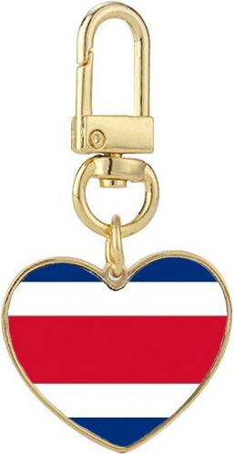 DIYthinker Costa Rica National Flag Keychain - Gold