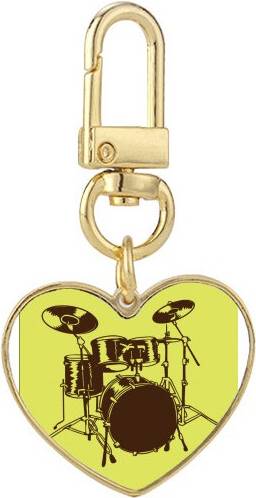 DIYthinker Music Classical Instrument Gold Heart Keychain - Metal