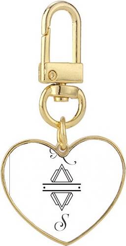 DIYthinker Compass Line End Art Deco Keychain - Gold
