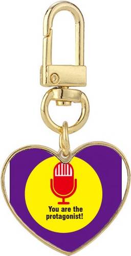 DIYthinker Dramatic Life Protagonist Gold Heart Keychain - Metal