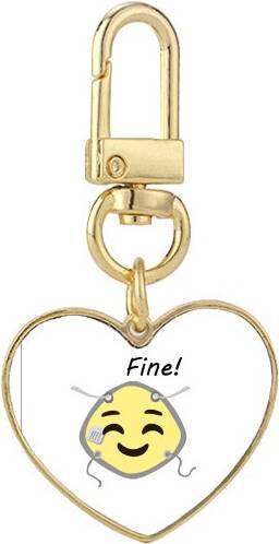 DIYthinker Good Mood Face Expression Keychain - Gold