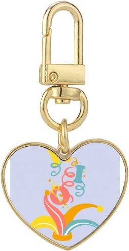 DIYthinker In Rio Art Deco Gold Heart Keychain - Metal