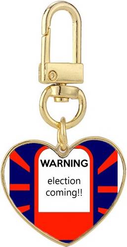 DIYthinker Election Closing Alert Keychain - Red/Gold