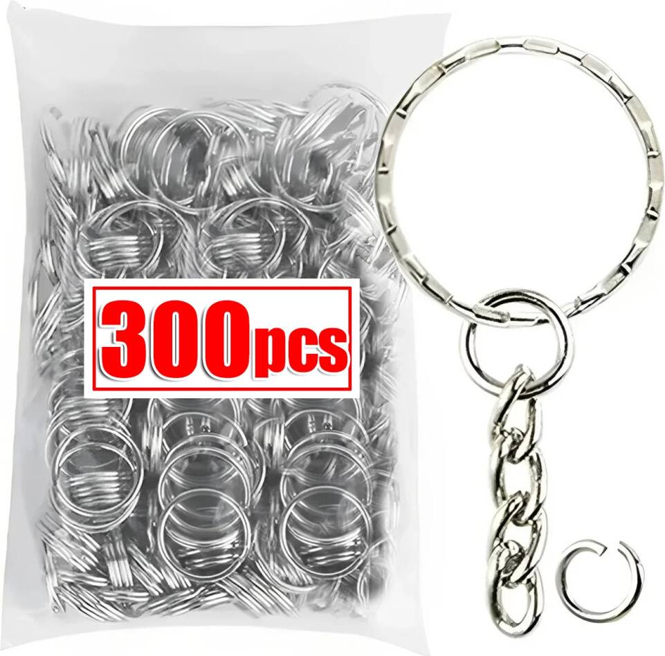 BGHONE Metal Blank Keyring Keychain - Split