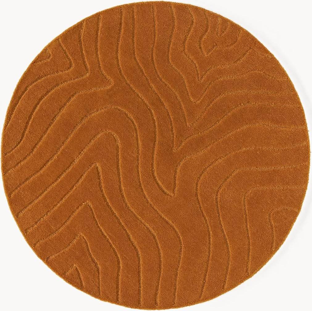 Westwing Collection Round Hand-Tufted Wool Rug Aaron Multicolour, Grey