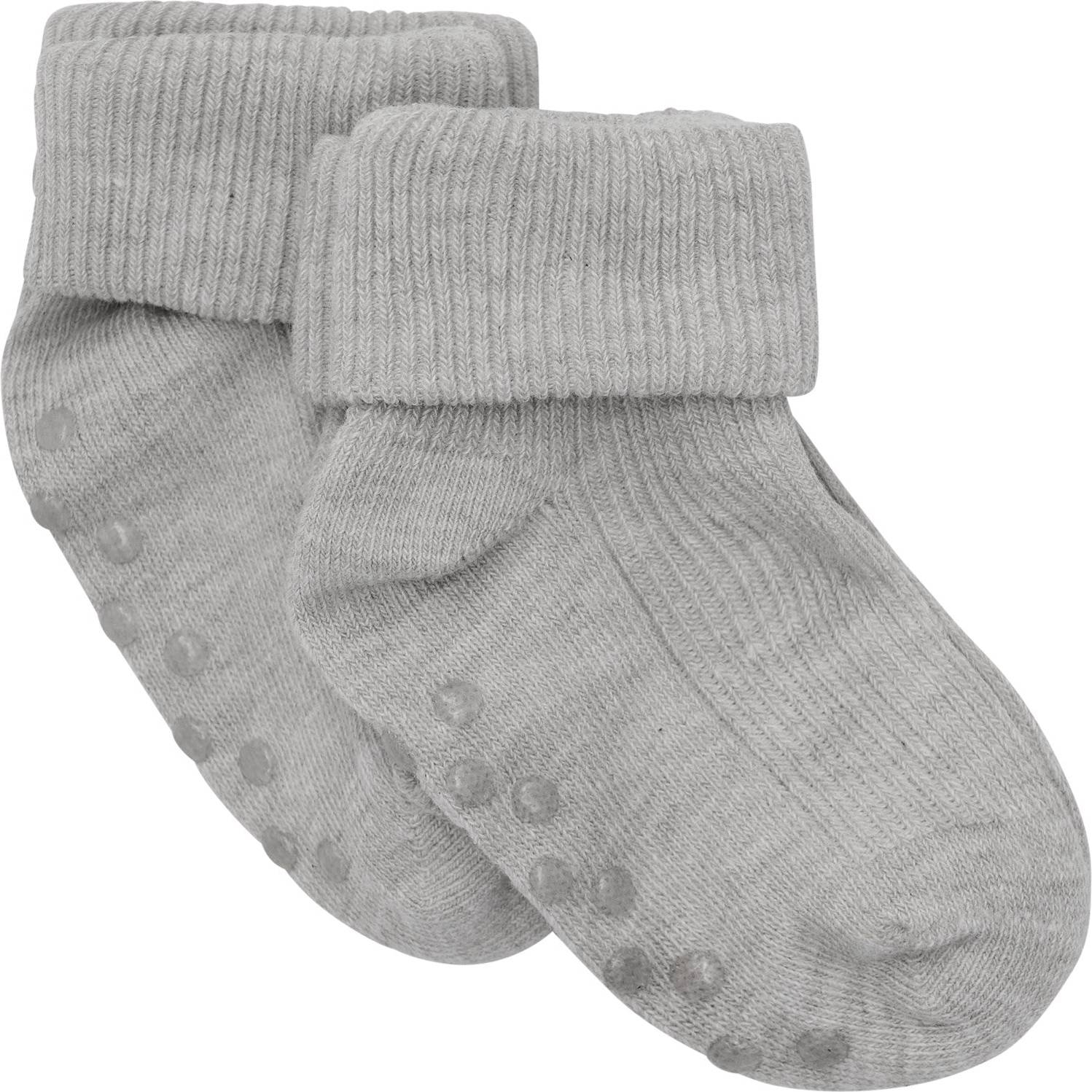 Minymo Rib Strumpor 2-Pack - Light Grey Melange