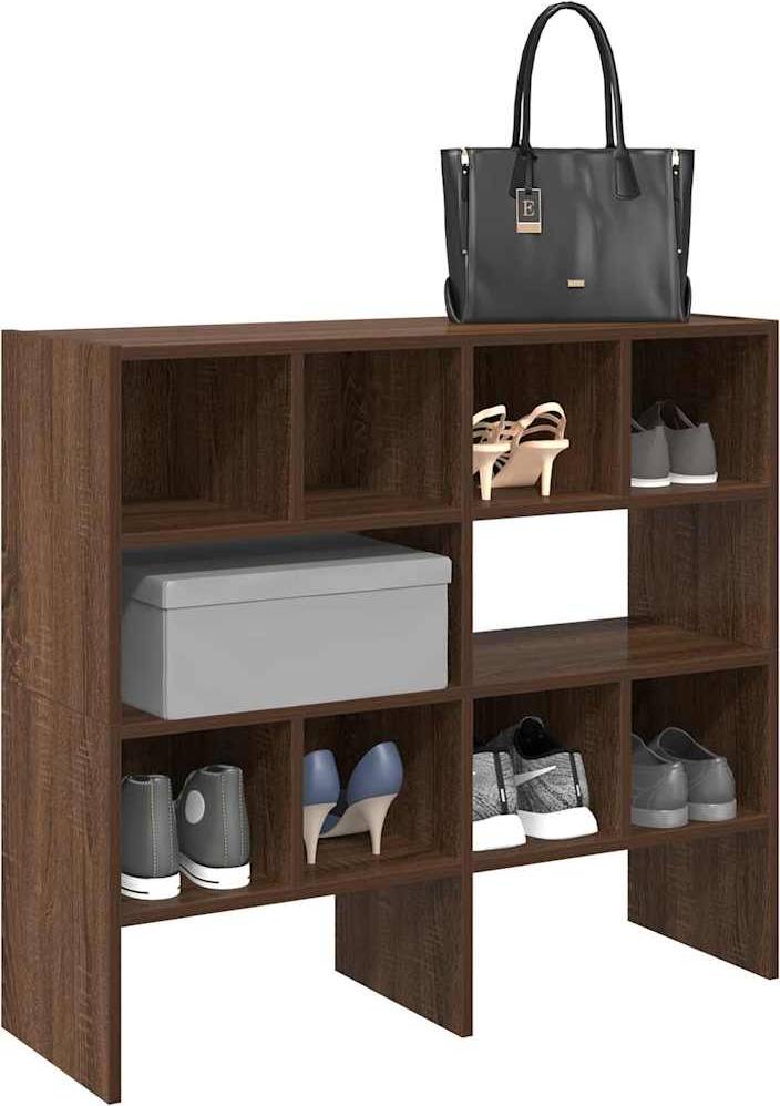 vidaXL Racks 2 pcs Stackable Brown Oak 89.5 x 30 x 40 cm Shoe Rack
