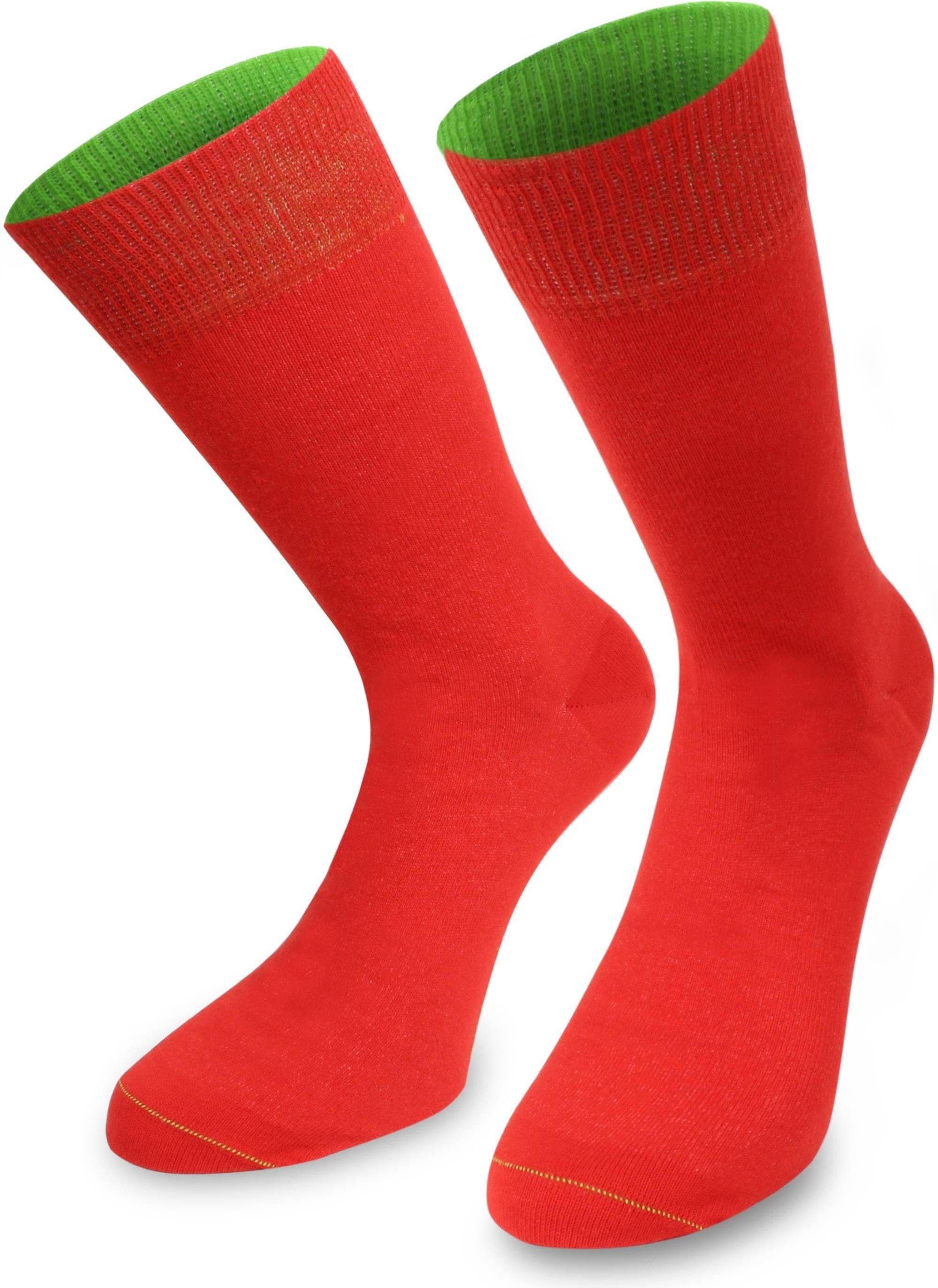 Bi-Color Socken - Rot